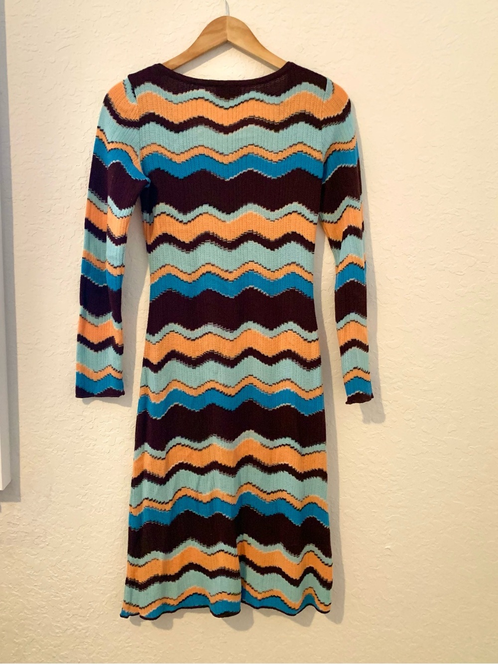 Missoni Crocheted Blue Brown Orange Knit Sweater Dress - Picture 10 of 10